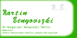 martin benyovszki business card